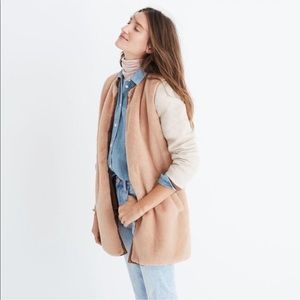Madewell colorblock faux mink coat XS h4003